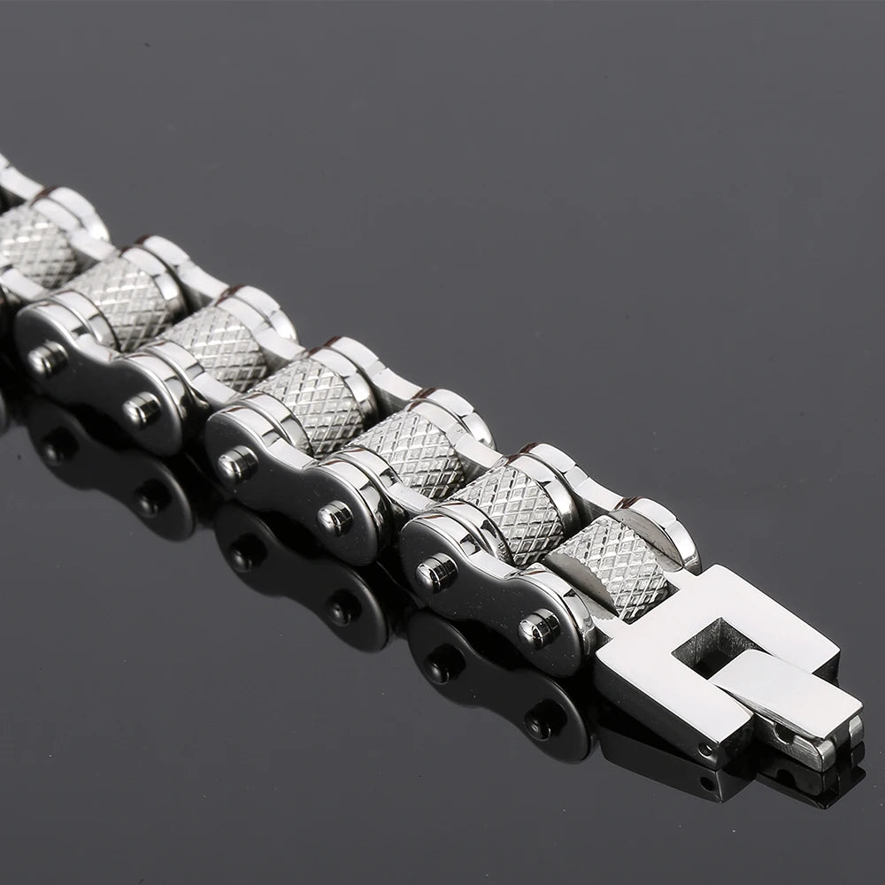Gothic Skull Lion Head Charm Bracelet for Man 13/18MM Stainless Steel Hand Chain Mens Motorcycle Bike Chain Bracelets