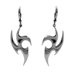 Silver Starlight Flame Dangle Earrings — Stainless Steel