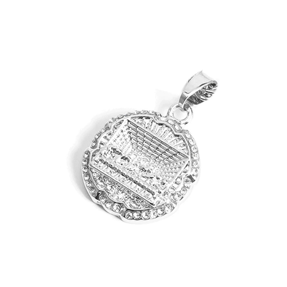 Hip Hop Round Medallion Last Supper Pendant Necklace With 4MM Rope Chain Fashion Necklaces for Men and Women Rock Rapper Jewelry