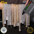 TUHE Unisex D Color Moissanite Cuban Chain Necklace S925 Silver High Quality 6MM-20MM Cuban Link Chain Men Hip Hop