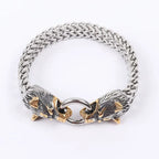 Fashion Gold Color Lion King Charm Bracelet for Men Rock Punk Wristband Jewelry Gift