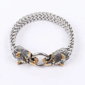 Fashion Gold Color Lion King Charm Bracelet for Men Rock Punk Wristband Jewelry Gift