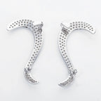 Gothic 925 Silver CZ Stud Earrings Iced Out
