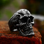 Vintage 316L Stainless Steel Black Skull Ring For Men Boys Gothic Hip Hop Skeleton Rings Fashion Heavy Jewelry Gift Dropshipping
