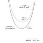Two-Tone Box Chain Necklace Set — Stainless Steel