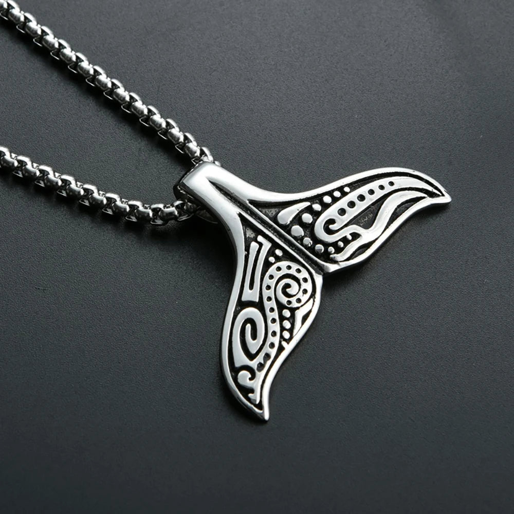 Whale Tail Pendant — Stainless Steel