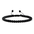 Beaded Bracelet 4 6 8mm Natural Stone Shiny Black Onyx Beads Bracelets & Bangles Adjustable Size Obsidian Wrist Jewelry