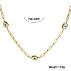 Greatera Three Devil's Eyes Bracelet For Women Men Simple Gold Color Plating Geometry Creative Stainless Steel Charm