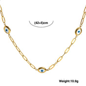 Devil's Eyes Gold Necklace — Geometry Stainless Steel