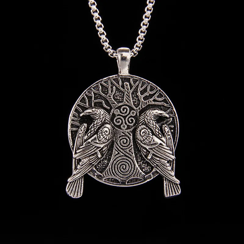 Odin Steel Chain Nordic Mythology Double Crow