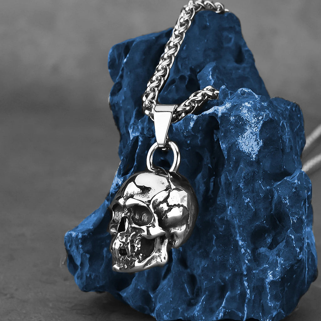 Gothic Skeleton Stainless Steel Pendant Necklace