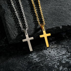 Stainless Steel Cross Pendant Necklace Minimal