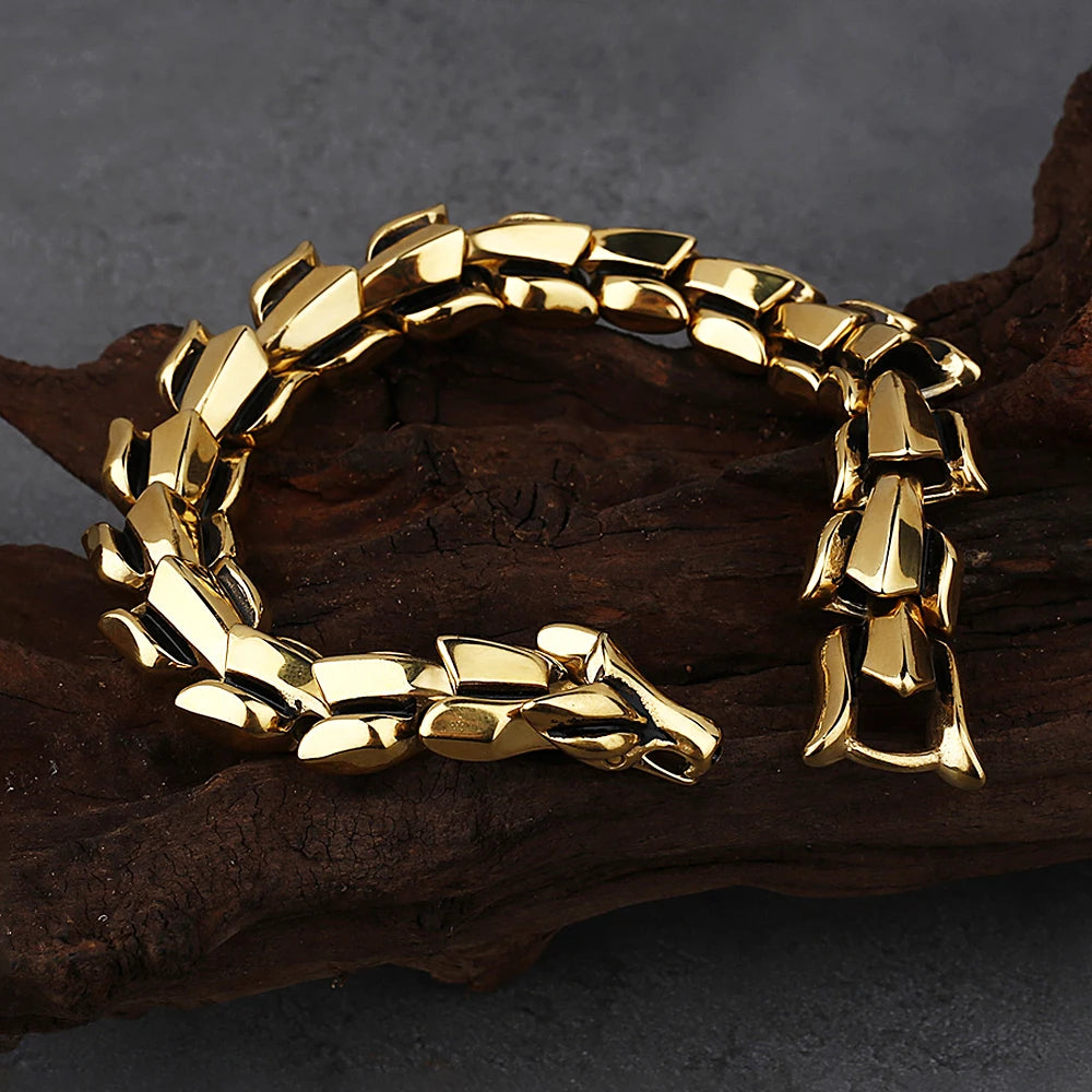 Dragon Viking Steel Bracelet Vintage 316L Nordic