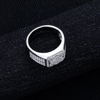 Iced Out Diamond Ring — Two-Tone Silver Gold