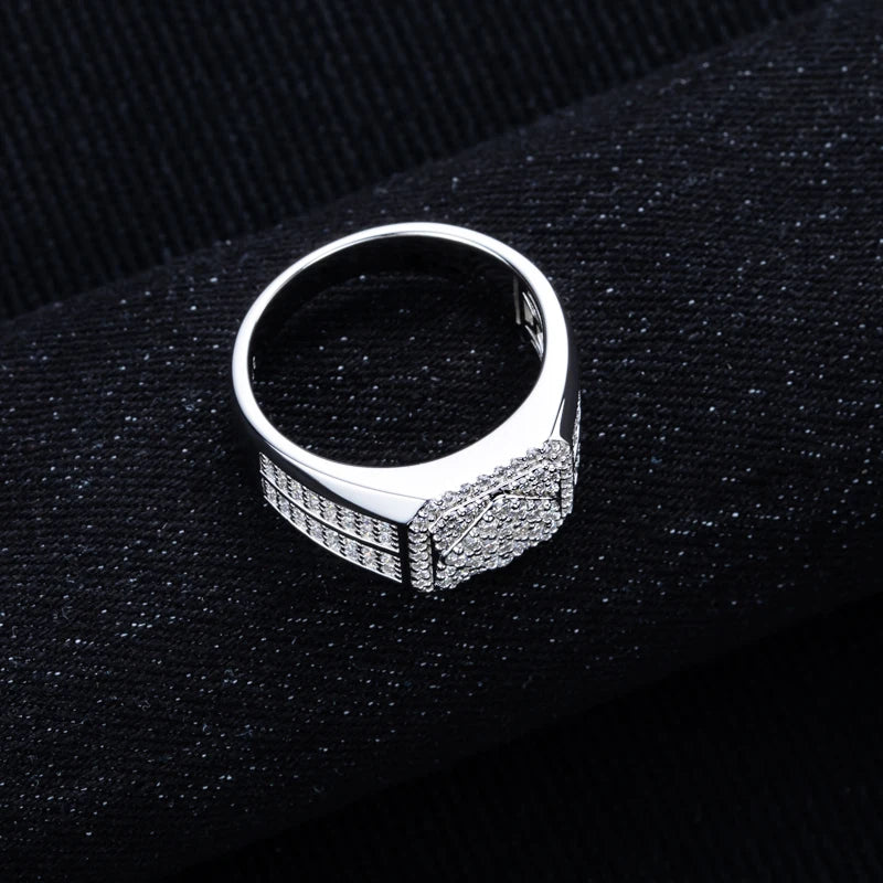Iced Out Diamond Ring — Two-Tone Silver Gold