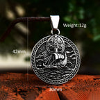 Viking Pirate Ship Dragon Pendant — Stainless