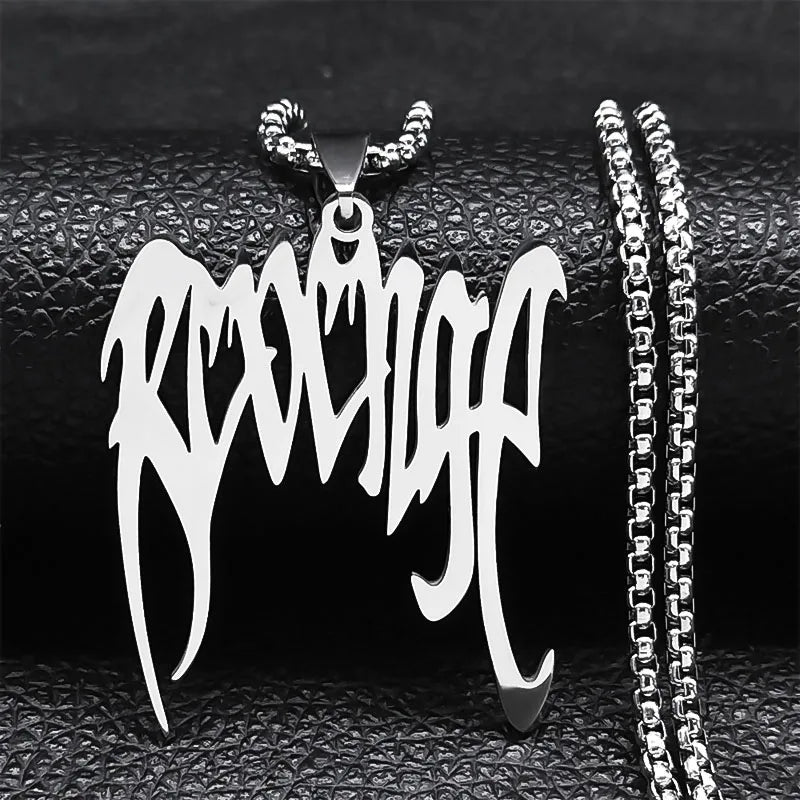 Spiked Choker Silver Pendant Necklace — Stainless Steel