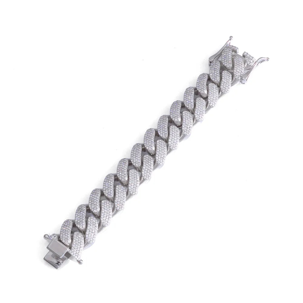 Iced Out Cuban Chain Necklace Stainless Steel 22MM