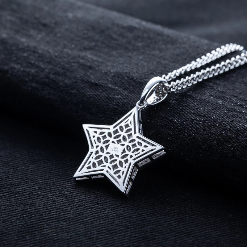 Iced Out Star Pendant — 925 Silver