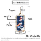 Iced Out Photo Pendant Necklace Rectangle