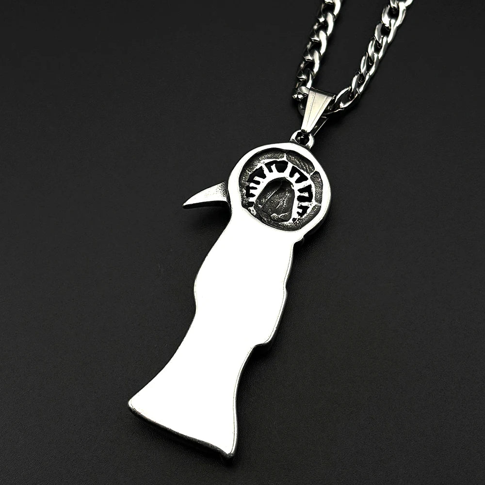 Holy Saint Death Santa Muerte Grim Reaper Necklace for Men Stainless Steel Silver Color Male Necklaces Jewelry Gift NZZ518S05