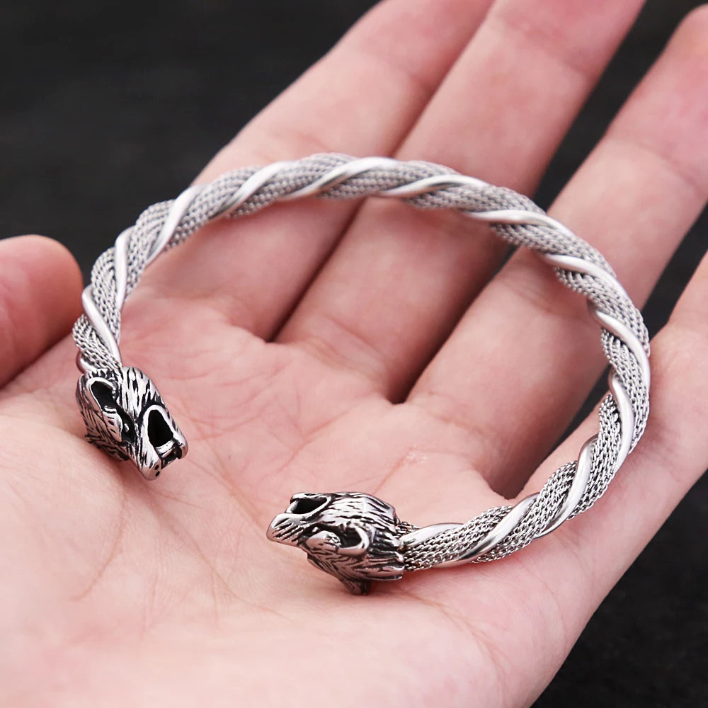 Wolf Head Bracelet — Stainless Steel