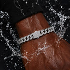 Iced Out Miami Cuban Chain Bracelet — Stainless Steel