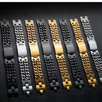 HNSP 24MM Width 316L Stainless Steel Cuban Chain Cross Bracelet For Men Jewelry Male Hand Chain Wrap Bracelets Punk
