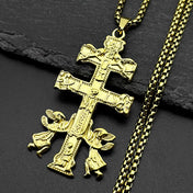 Caravaca Cross Pendant Necklace — Stainless Steel