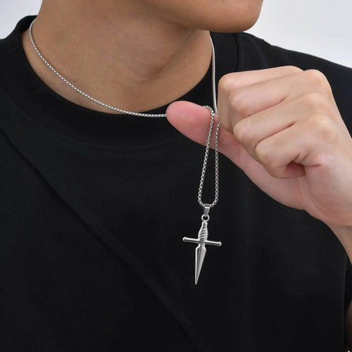 Cross Pendant Necklace — Stainless Steel Punk