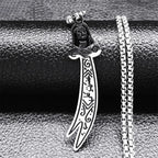 Arabic Imam Ali Zulfiqar Sword Necklace Chain for Men Stainless Steel Muslim Islam Knife Islamic Accessories Jewelry N558S01