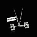 Weight Plate Dumbbell Pendant — Stainless Steel