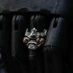 Cyberpunk Mask Statement Ring — Stainless Steel