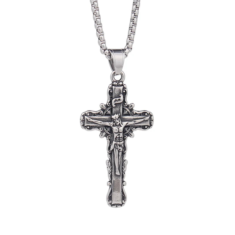 Classic St. Michael Cross Necklace — Stainless Steel