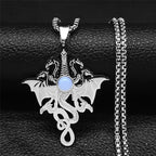 Viking Dragon Stainless Steel Pendant Necklace