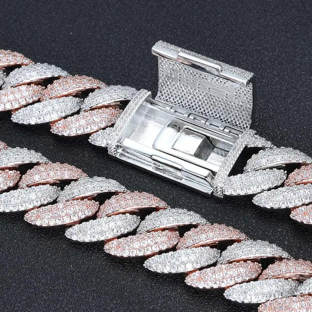 Rose Gold Cuban Chain Necklace Iced Out 22MM