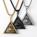Masonic Eye Pendant Necklace — Stainless Steel