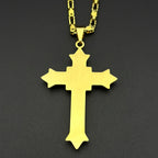 Simple Christian Cross Pendant Necklace Amulet — Stainless Steel