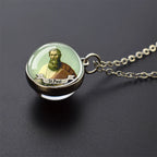 Jesus and Virgin Mary Necklace Saint Michael Jude Anthony Patrick Paul Glass Ball Pendant Religious Jewelry Christian Gift