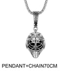 European and American Stainless Steel Knight Mask Pendant Retro Roman Men‘s and Women's Stainless Steel Helmet Pendant Necklace