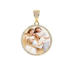 Iced Out Photo Pendant Necklace 35MM Circle