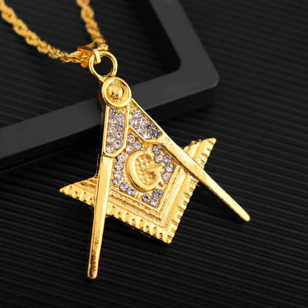 Masonic Pendant Necklace — Zinc Alloy