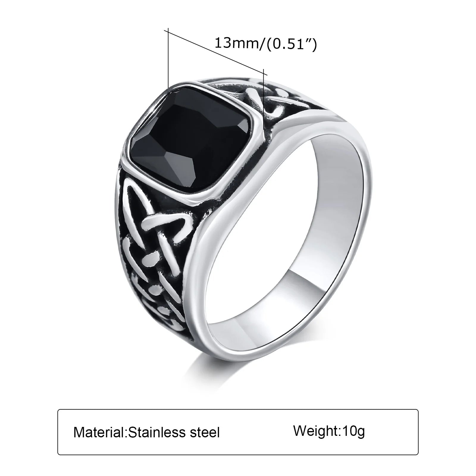 Viking Rune Signet Ring — Black