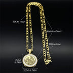 Iced Out Jesus Cross Gold Pendant Necklace