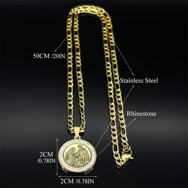 Iced Out Jesus Cross Gold Pendant Necklace
