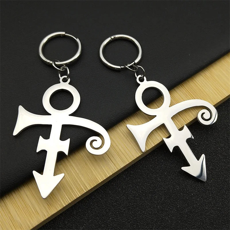 Steampunk Steel Earrings Rip Memorial Symbol Love