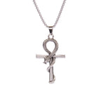 Cross Snake Steel Pendant