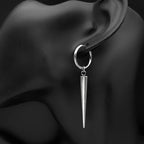 Gothic Silver Color Rivet Drop Earrings for Women Men Punk Hip Hop Metal Geometric Cone Pendant Earrings Y2K Party