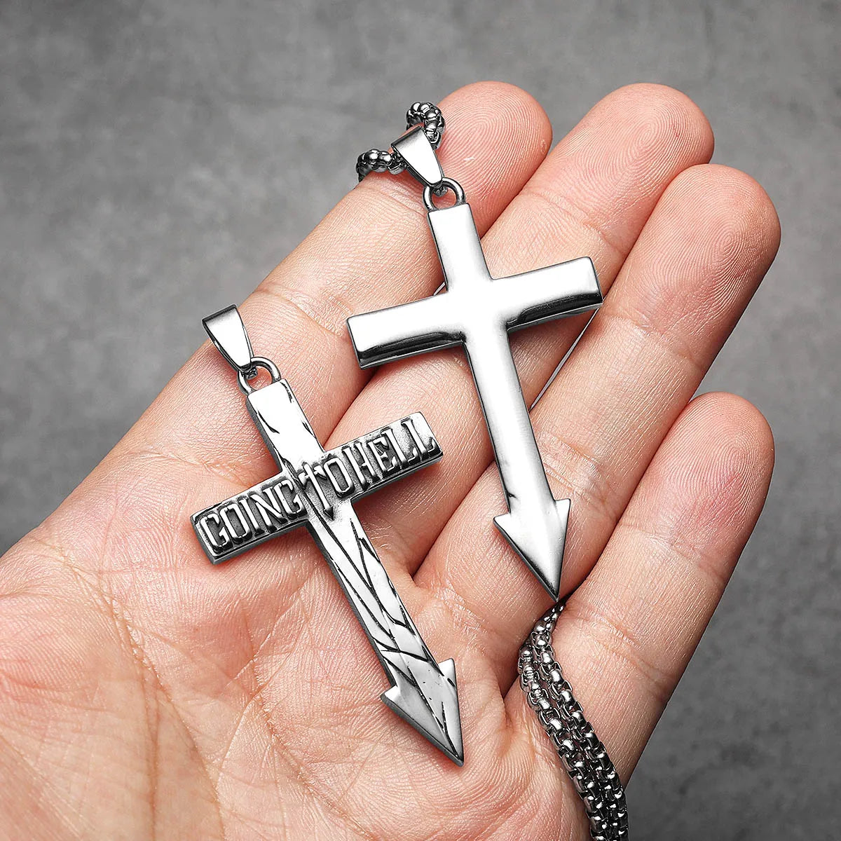 Cross Pendant Necklace Stainless Steel