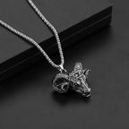 Retro European American Satan Goat Head Necklace - Unique Pentagram Demon Pendant - Niche Personality Jewelry Gift